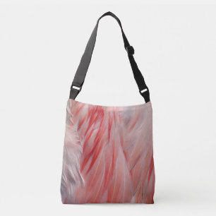 Sac Ajustable Joli Corail rose Flamant rose blanc Plumes Texture