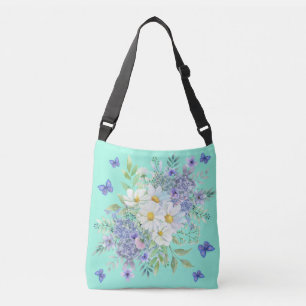 Sac Ajustable Jolies marguerites, fleurs bleues et papillons