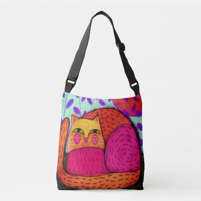 Sac Ajustable Joyeux Chat peinture Abstraite (Devant)