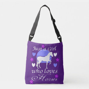 Sac Ajustable Juste une fille qui aime les chevaux en violet