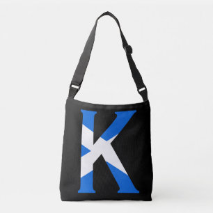 Sac Ajustable K Monogramme superposé sur le drapeau écossais cbt