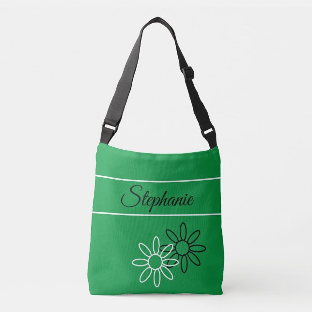 Sac Ajustable Kelly green avec votre nom, vos initiales ou croix (Devant)