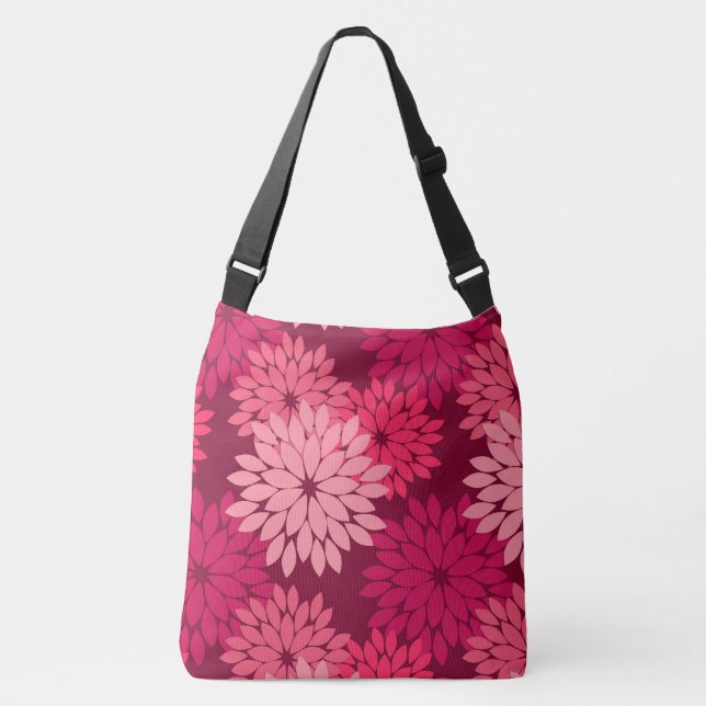 Sac Ajustable Kimono floral moderne Imprimer, Coral rose et Bour (Devant)