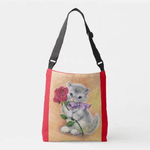 Sac Ajustable Kitten vintage avec Rose