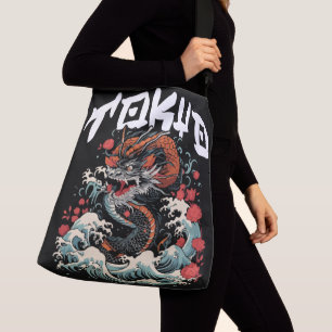 Sac Ajustable La danse du dragon - Paysage marin rétro japonais