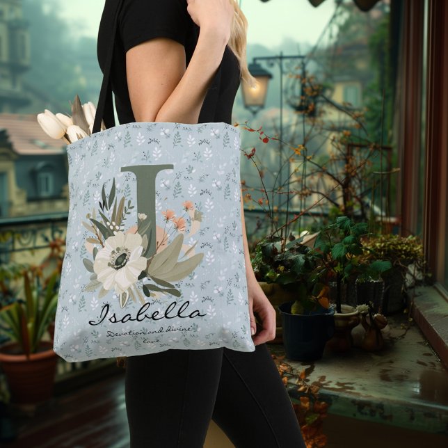 Sac Ajustable La floraison intemporelle d'Isabella - Monogramme  (Créateur téléchargé)
