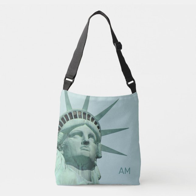 Sac Ajustable Lady Liberty et Monogram sur le bleu clair (Devant)
