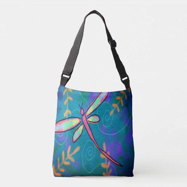 Sac Ajustable L'art Abstrait de la libellule rose (Devant)