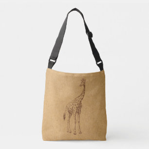 Sac Ajustable L'art animal illustré de la Girafe Vintage