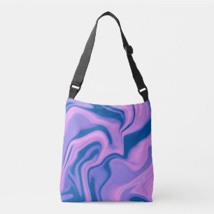 Sac Ajustable Lavande et marbre bleu liquide Fourre-tout