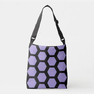 Sac Ajustable Lavande violet noir nid d'abeille hexagone géométr