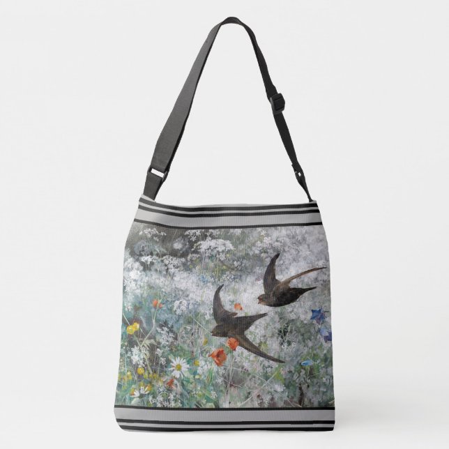 Sac Ajustable Le fleur sauvage d'oiseaux d'hirondelle fleurit le (Dos)