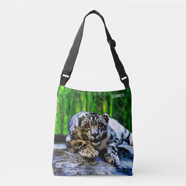 Sac Ajustable Léopard de neige avec le dessin rouge de yeux (Devant)