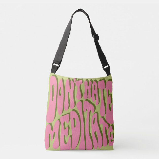 Sac Ajustable les années 70 Retro : 'Meditate' Motivational Post (Devant)