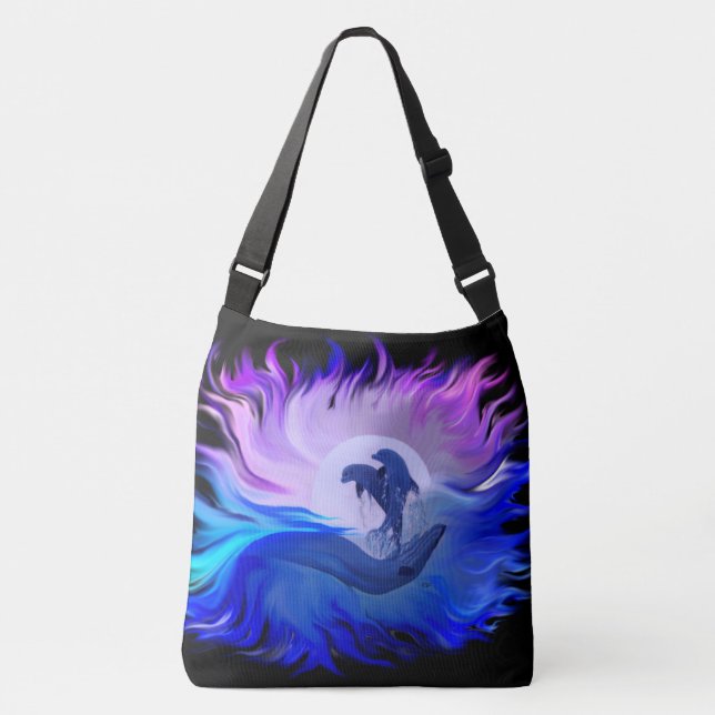 Sac Ajustable Les dauphins au clair de lune (Devant)