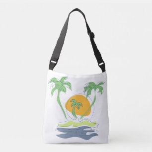 Sac Ajustable Les paysages de plage tropicaux de l'île. Palmier