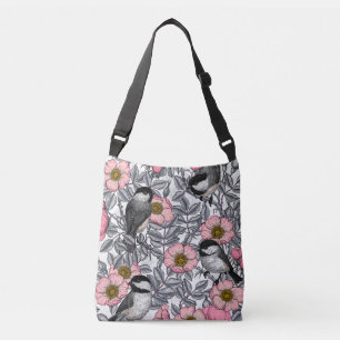 Sac Ajustable Les poulets dans la nature rose, rose et gris