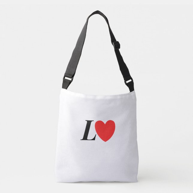 Sac Ajustable Letter L Heart - Valentine Initial Love Design (Devant)