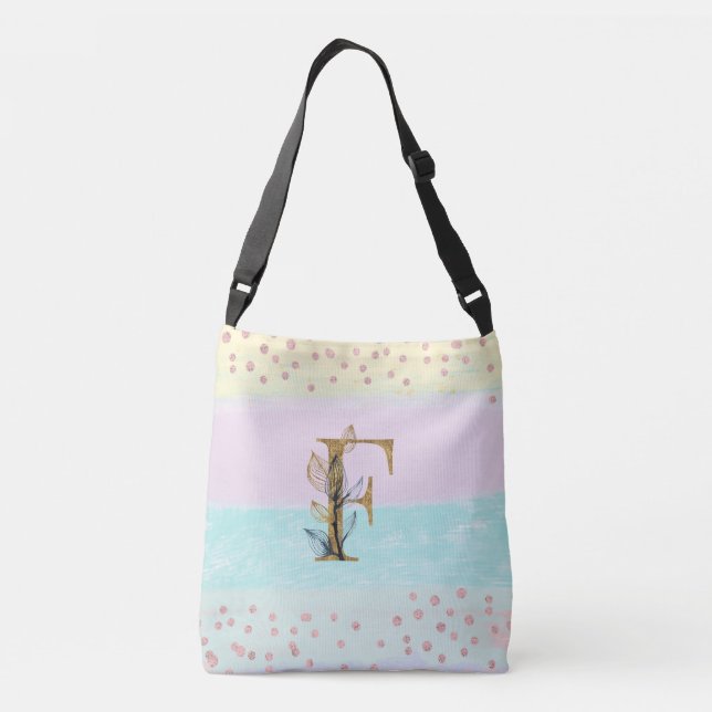 Sac Ajustable *~ LETTRE F Monogramme Gold Parties scintillant Co (Dos)