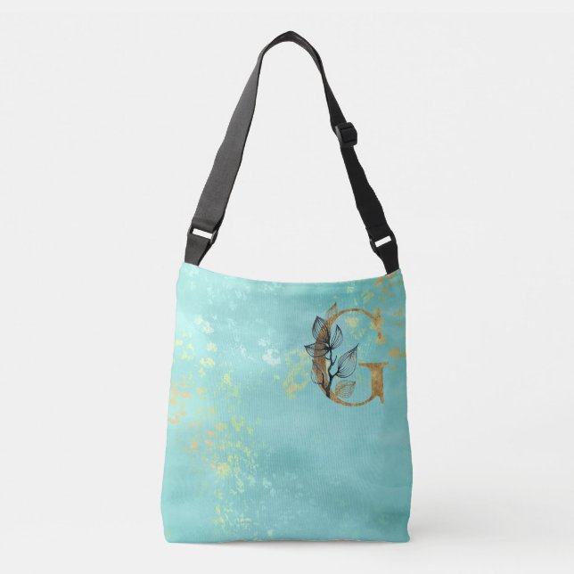 Sac Ajustable *~ LETTRE G - Parties scintillant d'or Monogramme  (Devant)