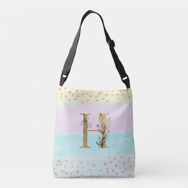 Sac Ajustable *~ LETTRE H Monogramme Parties scintillant or Coul (Dos)