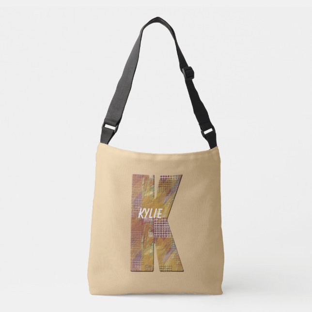 Sac Ajustable Lettre Motif K Monogramme de la feuille de patchwo (Devant)