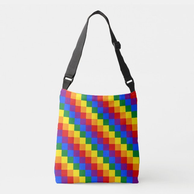 SAC AJUSTABLE LGBT À DAMIERS MOTIF (Devant)