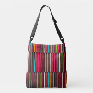 Sac Ajustable Lignes colorées Bois Bleu Orange Motif Amusant