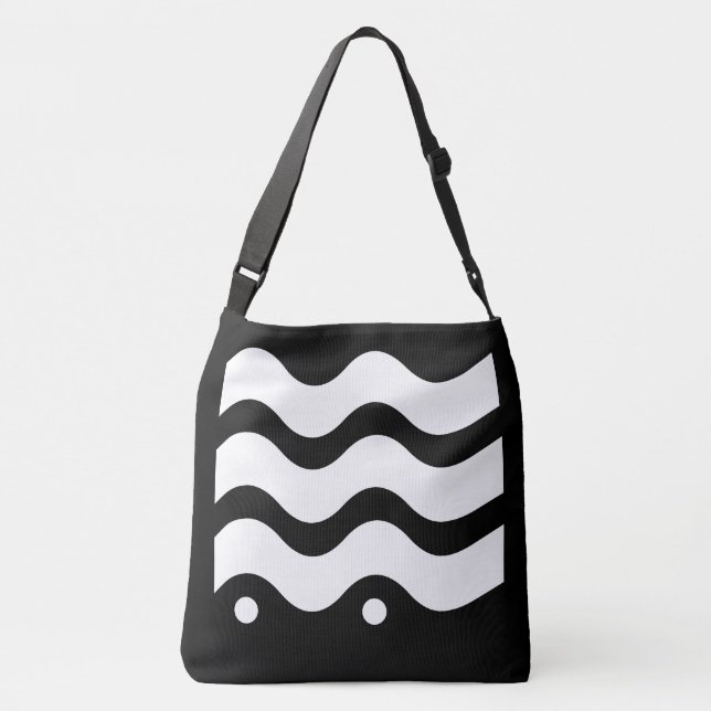 Sac Ajustable Lignes ondulées Design noir et blanc (Dos)