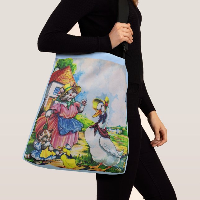 Sac Ajustable mama kitty cat et baby kitty visit canards dans le (De près)