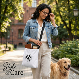 Sac Ajustable Maman Chien Texte Personnalisé Empreinte de Patte
