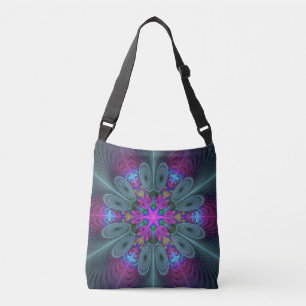 Sac Ajustable Mandala coloré art spirituel fractal avec rose