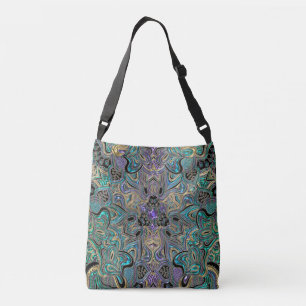 Sac Ajustable Mandala noir pourpre d'or turquoise