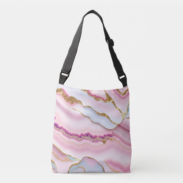 Sac Ajustable Marbre rose clair Agate Collection tendance (Devant)