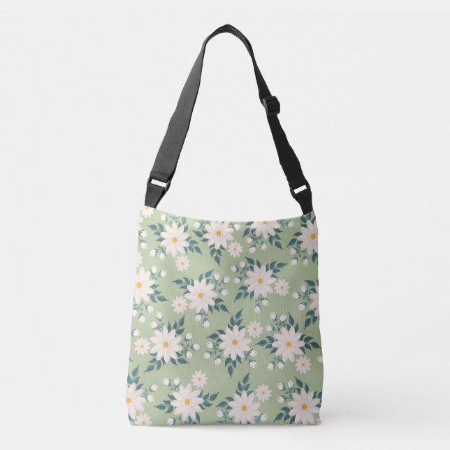 Sac Ajustable Marguerites sur l'Arrière - plan vert Pastel (Devant)