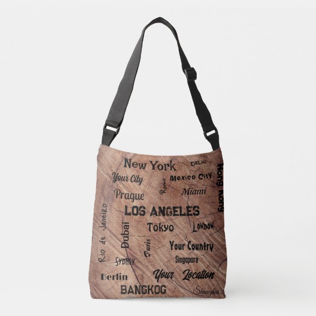 Sac Ajustable marron rustique les villes les plus célèbres du mo (Devant)
