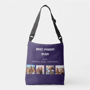 Sac Ajustable Meilleurs amis marine bleu photo nom collage