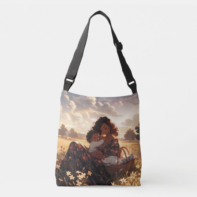 Sac Ajustable Mère d'Anime dans la prairie matinale (Devant)