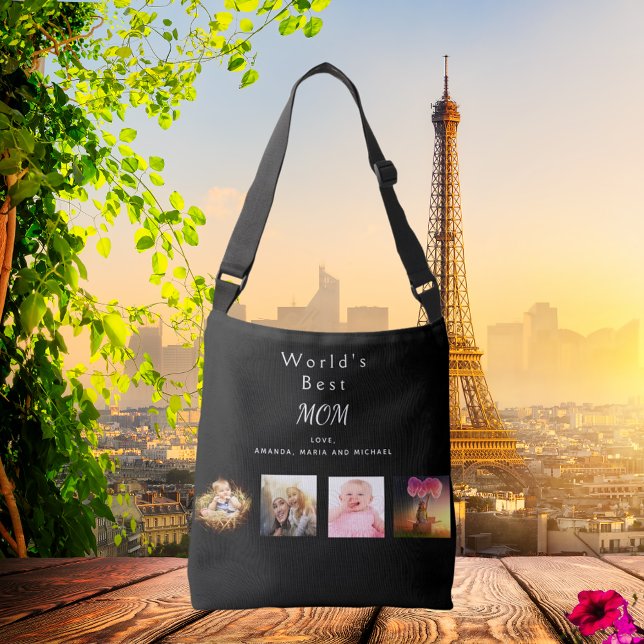 Sac Ajustable Mère famille photo collage noir (Créateur téléchargé)