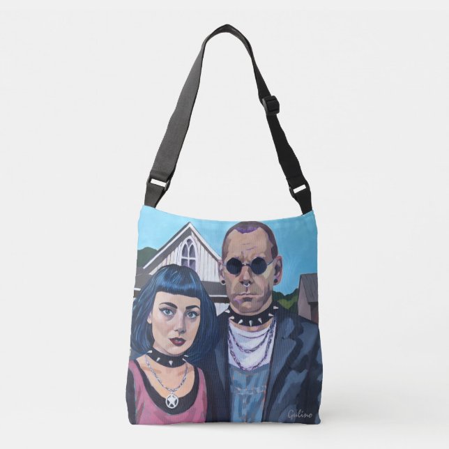 Sac Ajustable Modern American Gothic  Art- Grant Woods Inspired (Devant)