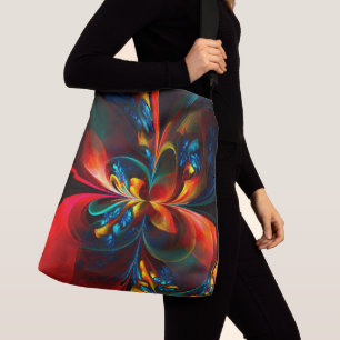 Sac Ajustable Moderne Floral Abstrait Art Orange Bleu Motif #14