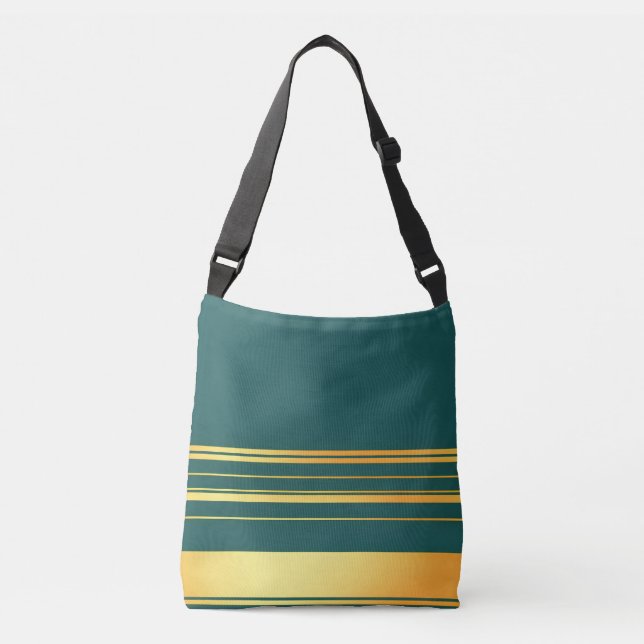 Sac Ajustable Moderne Green Gold Luxury Linen Texture Collection (Devant)