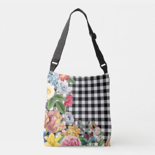 Sac Ajustable Moderne vérifications de buffle noir et blanc Flor