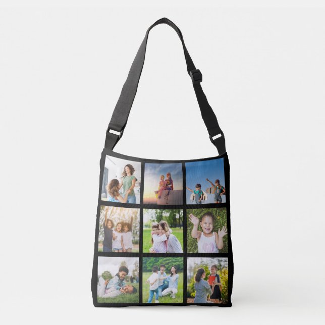 Sac Ajustable Moments au coeur : Personnalisable 9 Photo Collage (Devant)