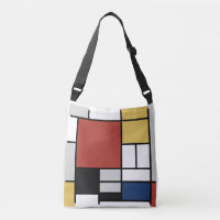 Mondrian Peinture Rouge Plane Jaune Noir Gris Bleu