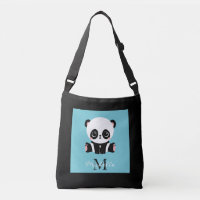 Monogram Cute Panda Personnalisé Bubble Gum Bleu