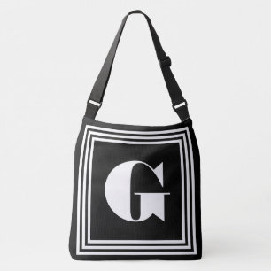 Sac Ajustable Monogramme 3 trames en gras   Noir et blanc