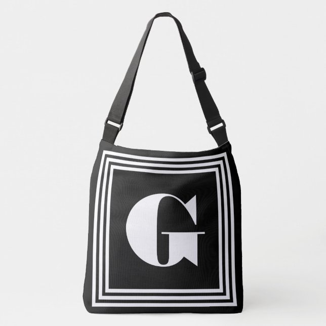 Sac Ajustable Monogramme 3 trames en gras | Noir et blanc (Devant)