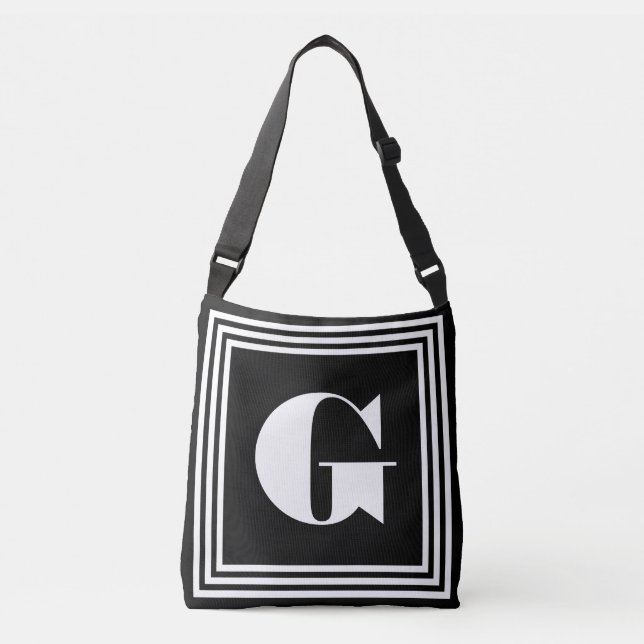 Sac Ajustable Monogramme 3 trames en gras | Noir et blanc (Devant)