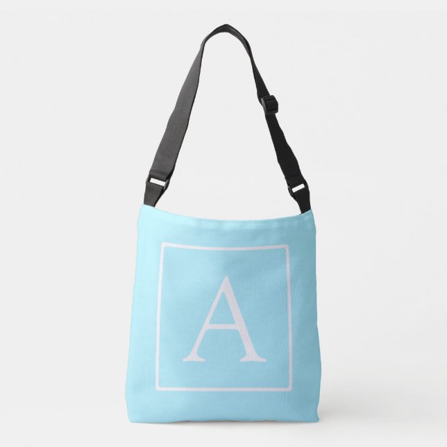 Sac Ajustable Monogramme bleu ciel simple (Devant)